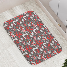 Коврик противоскользящий JoyArty "Сердца и цветы наив" для ванной, сауны, бассейна,77х52см