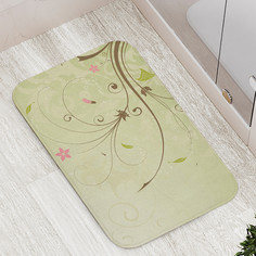 Коврик JoyArty "Цветочек и листик на веточке" для ванной сауны бассейна 77х52 см