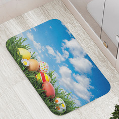 Коврик противоскользящий JoyArty "Яйца в траве" для ванной сауны бассейна 77х52 см