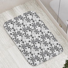 Коврик противоскользящий JoyArty "Монохромные завитки" для ванной, сауны, бассейна,77х52см