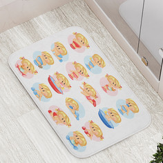 Коврик противоскользящий JoyArty "Водные процедуры" для ванной сауны бассейна 77х52 см