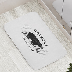 Коврик противоскользящий JoyArty "Дикий гризли" для ванной, сауны, бассейна, 77х52 см