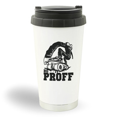 Термостакан белый CoolPodarok Прикол. Скейт Be Proff