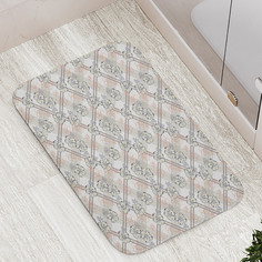 Коврик JoyArty "Цветы гибискуса на клетке" для ванной, сауны, бассейна, 77х52 см