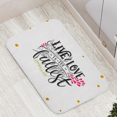 Коврик JoyArty "Живи и люби в полной мере" для ванной сауны бассейна 77х52 см