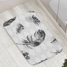 Коврик противоскользящий JoyArty "Потрепанные перья" для ванной, сауны, бассейна, 77х52 см