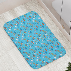 Коврик противоскользящий JoyArty "Акула серфингист" для ванной сауны бассейна 77х52 см