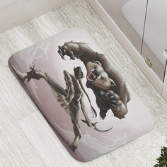 Коврик противоскользящий JoyArty "Борьба с медведем" для ванной, сауны, бассейна, 77х52 см