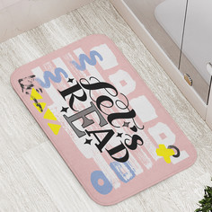 Коврик противоскользящий JoyArty "Давай читать" для ванной сауны бассейна 77х52 см