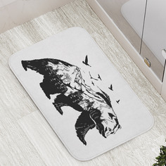 Коврик противоскользящий JoyArty "Медвежий пейзаж" для ванной, сауны, бассейна, 77х52 см