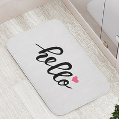 Коврик JoyArty "Приветствие с сердечком" для ванной сауны бассейна 77х52 см