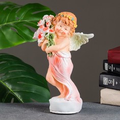 Фигура "Девочка ангелочек с цветами" 12х9,5х24см Хорошие сувениры