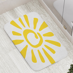 Коврик противоскользящий JoyArty "Нарисованное солнце" для ванной, сауны, бассейна,77х52см