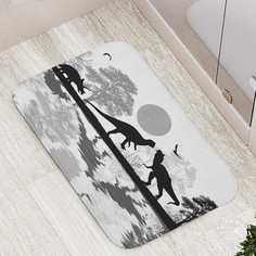 Коврик противоскользящий JoyArty "Мезозойские силуеты" для ванной сауны бассейна,77х52см