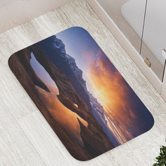 Коврик противоскользящий JoyArty "Озеро у горы" для ванной сауны бассейна 77х52 см