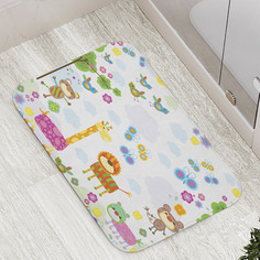 Коврик противоскользящий JoyArty "Джунгли наив" для ванной, сауны, бассейна, 77х52 см