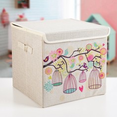 Корзины и коробки с крышкой, Весна, 30х30х28,5 см No Brand