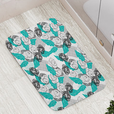 Коврик противоскользящий JoyArty "Контрастные розы" для ванной, сауны, бассейна, 77х52 см