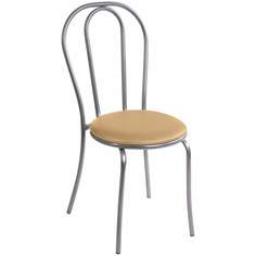 Стул для кафе и ресторанов Дебют Венский хром Искусственная кожа К 038 (розовая)