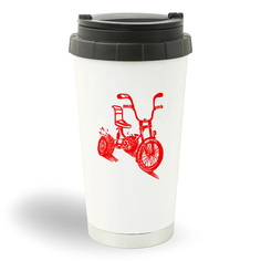 Термостакан белый CoolPodarok Иллюстрация. Красный велосипед