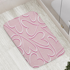 Коврик противоскользящий JoyArty "Сердца с хвостиком" для ванной, сауны, бассейна, 77х52см