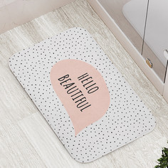 Коврик противоскользящий JoyArty "Комплимент красавице" для ванной сауны,бассейна,77х52см