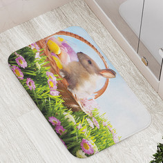 Коврик противоскользящий JoyArty "Кролик в корзинке" для ванной сауны бассейна 77х52 см