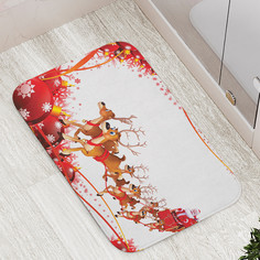 Коврик JoyArty "Скоростная повозка Санта" для ванной сауны бассейна 77х52 см