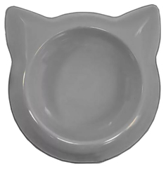 Миска для кошек Yami-Yami Кошка пластиковая, серая, 16 см, 250 мл