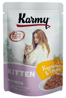 Влажный корм для котят, беременных и кормящих кошек Karmy Kitten курица в желе 80 г
