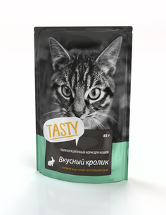 Влажный корм для кошек TASTY , кролик в желе, 85г