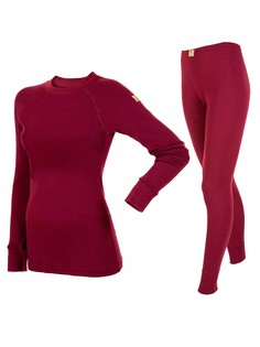 Комплект термобелья Janus женский (100% шерсть) бордовый L