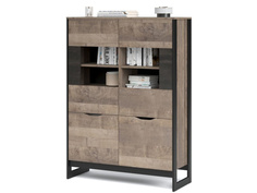 Витрина низкая «Стокгольм» 2д2в, Дуб гранж песочный/Железный камень Imperial