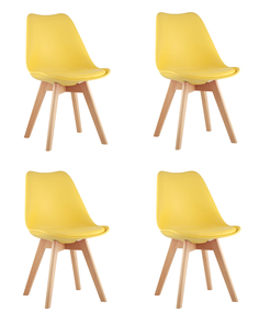 Комплект стульев для кухни 4 шт FRANKFURT, желтый, деревянные ножки Stool Group