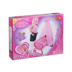 Игрушечная кроватка-качалка с балдахином Lovely Doll, BOX 44*34*10 см KSB-Д55145 No Brand