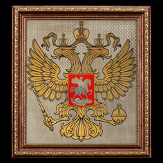 Панно "Герб РФ". Златоуст 35х32 см No Brand