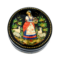 Шкатулка с художественной росписью "Пастушка" No Brand