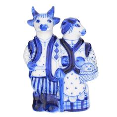 Статуэтка "Семья". Гжель Russia The Great