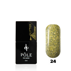 Гель-лак "POLE - Glitter" №24 - лаймовый сок (8 мл.)