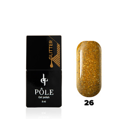 Гель-лак "POLE - Glitter" №26 - золотой песок (8 мл.)