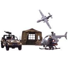 Abtoys Боевая сила. джип, вертолет, самолет-разведчик, штаб, 2 фигурки