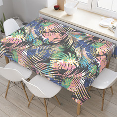 Скатерть прямоугольная на стол JoyArty Листья пальмы и узоры из оксфорда 180x145 см