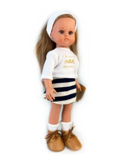 Кукла Lamagik Нэни, блондинка, в полосатой юбке и белой повязке, 33 см, 33016