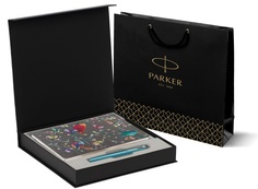 Подарочный набор: Ручка-роллер Parker Vector XL Teal CT и Ежедневник недатированный, серый