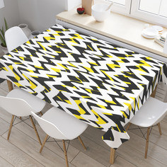 Скатерть прямоугольная на кухонный стол JoyArty Неровные зигзаги из оксфорда 180x145 см