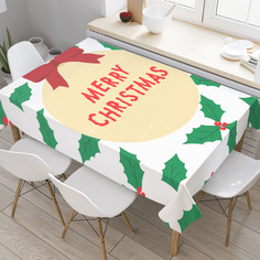 Прямоугольная водоотталкивающая скатерть на стол JoyArty Новогоднее поздравление,120x145