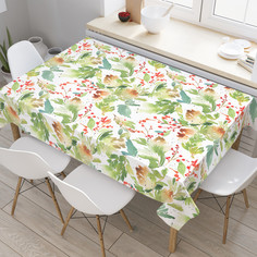 Прямоугольная водоотталкивающая скатерть на стол JoyArty Акварельный Новый Год,145x180см