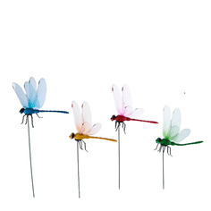 Фигурка на стержне 25см "Стрекоза", ПВХ, 13х9см, 4 цвета Inbloom