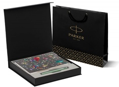 Подарочный набор: Ручка-роллер Parker Vector XL Green CT и Ежедневник недатированный серый