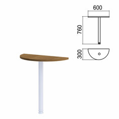 Стол приставной полукруг "Арго", 600х300 мм, БЕЗ ОПОРЫ, орех Argo
